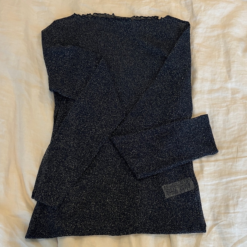 Sparkly Black Long Sleeve Top